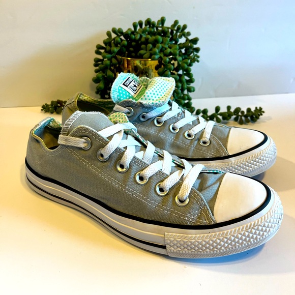 Converse CTAS Women’s Gray Double Tongue Low Top Sneakers size 8. - Picture 1 of 9